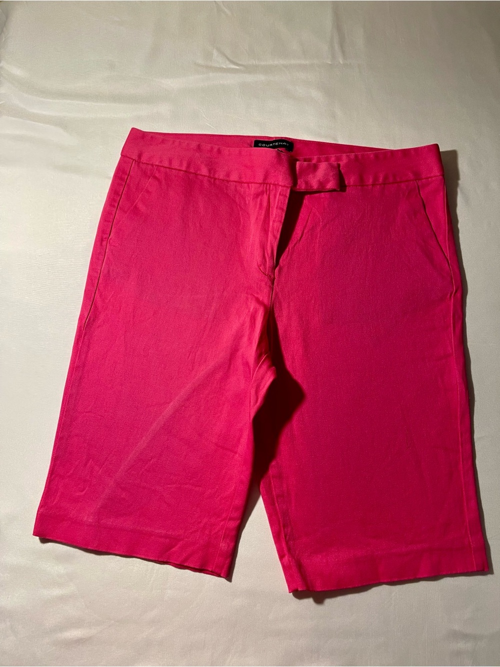 Courtenay Hot Pink High-Waist Bermuda Shorts